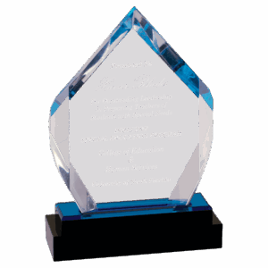 7" Fusion Diamond Impress Acrylic with Black Glass Base