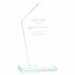 6 3/4" Diamond Jade Glass Award