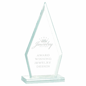 6 3/4" Triangle Jade Glass Award