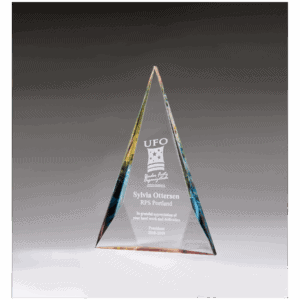 8 3/8" x 12" x 1 1/8" (Tapered) Diamond Series Crystal with Prism-Effect