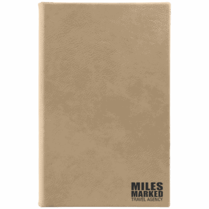 5 3/8" x 8 1/4" Light Brown Leatherette 110 Page Bound Journal with Ribbon Bookmark