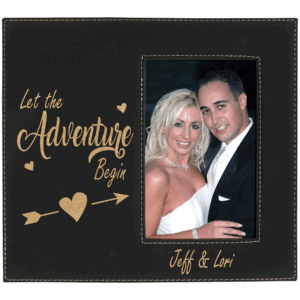 4" x 6" Leatherette Photo Frame with 4 1/4" x 7 7/8" Engraving Area