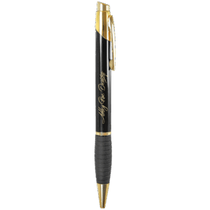 Gloss Brass Ballpoint Pen with Gripper