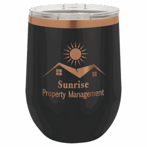 Polar Camel 12 oz. /Rose Gold Stemless Wine Tumbler