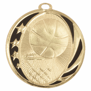 2" Basketball Laserable MidNite Star Medal