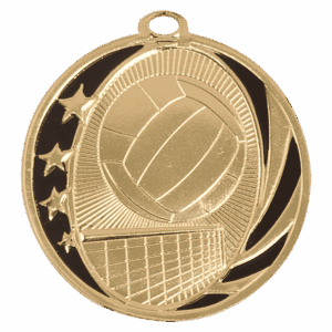 2" Volleyball Laserable MidNite Star Medal