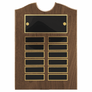9" x 12" American Walnut Roster Plaque w/ 12 Plates