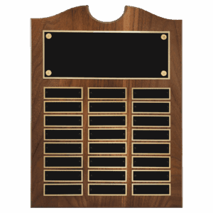 11" x 15" American Walnut Roster Plaque w/ 24 Plates
