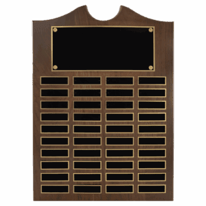 14" x 20" American Walnut Roster Plaque w/ 40 Plates