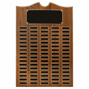 20" x 30" American Walnut Roster Plaque w/ 80 Plates