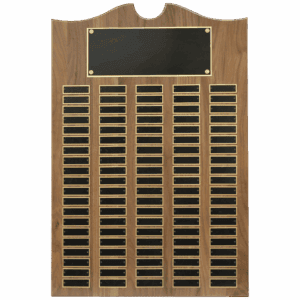 20" x 30" American Walnut Roster Plaque w/ 100 Plates