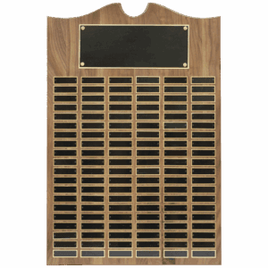 20" x 30" American Walnut Roster Plaque w/ 120 Plates