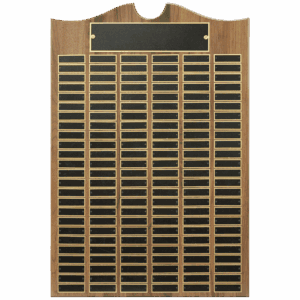 20" x 30" American Walnut Roster Plaque w/ 150 Plates