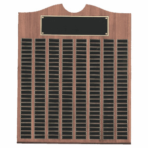 28" x 35" American Walnut Roster Plaque w/200 Plates