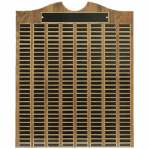 28" x 35" American Walnut Roster Plaque w/ 240 Plates