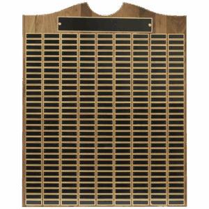 28" x 35" American Walnut Roster Plaque w/ 270 Plates