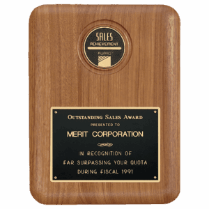 7" x 8" American Walnut CAM Plaque with Black Brass Plate (Medallion Sold Separately)