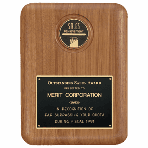 8" x 10 1/2" American Walnut CAM Plaque with Black Brass Plate (Medallion Sold Separately)