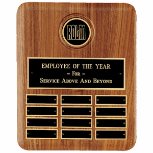 10 1/2" x 13" American Walnut CAM Plaque w/12 Black Brass Plates (Medallion Sold Separately)