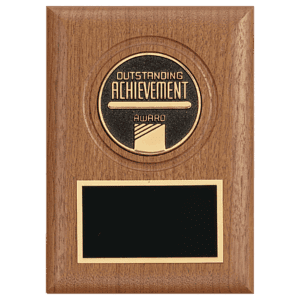 5" x 7" American Walnut CAM Plaque with Black Brass Plate (Medallion Sold Separately)