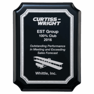 9" X 12" Black High Gloss Plaque with Black Silver Florentine Border Laserable Aluminum Plate