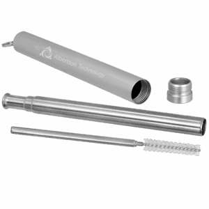 9 1/4" Collapsible Metal Straw with Case and Cleaning Brush