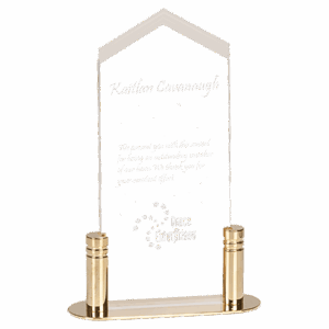 Small Clear Frosted Arrow Acrylic with Brass Base