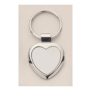 1 1/4" x 2 1/2" Polished Silver Key Ring with Matte Silver Engravable Insert