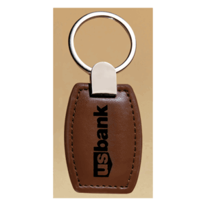 1 3/8" x 3 3/8" Leather Key Ring with Silver Hardware