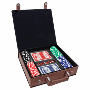 Football Laserable Leatherette 100 Chip Poker Set