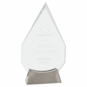 8 1/2" Diamond Platinum Glass with Full Metal Base