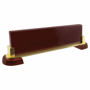 12 1/2" x 3 1/4" Rosewood Piano Finish and Metal Name Bar  (NP10 Plate Sold Separately)