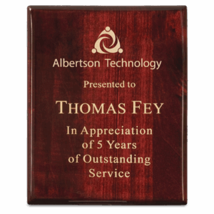 10 1/2" x 13" Premium Rosewood Piano Finish Plaque
