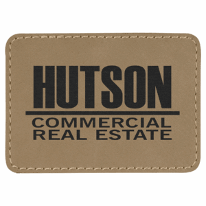 3 1/2" x 2 1/2" Rectangle Laserable Leatherette Patch with Adhesive
