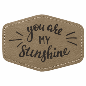 3 1/2" x 2 1/2" Hex Laserable Leatherette Patch with Adhesive