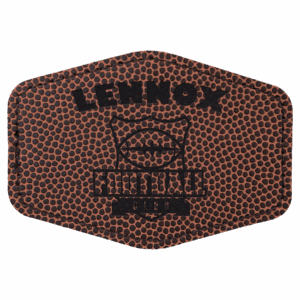 3 1/2" x 2 1/2" Hex Football Laserable Leatherette Patch with Adhesive