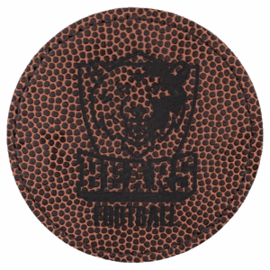 3" Round Football Laserable Leatherette Patch with Adhesive