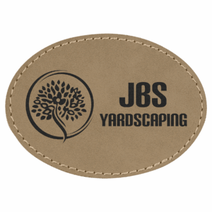 3 1/2" x 2 1/2" Laserable Leatherette Oval Patch with Adhesive