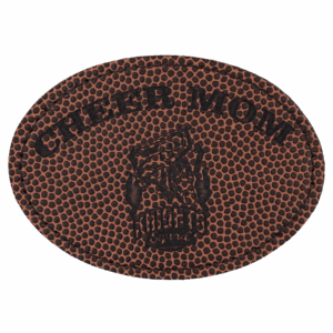 3 1/2" x 2 1/2" Football Laserable Leatherette Oval Patch with Adhesive