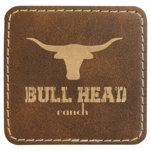 2 1/2" x 2 1/2" Rustic/Gold Laserable Leatherette Patch with Adhesive