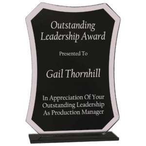 6 1/2" Black Rectangle Reflection Glass Award