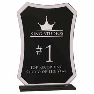 7 1/4" Black Rectangle Reflection Glass Award