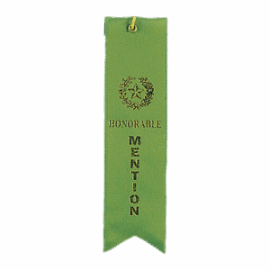 Honorable Mention Green Carded Ribbon with String
