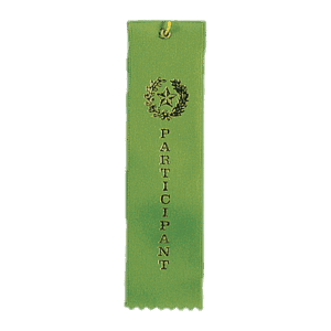Participant Green Carded Ribbon with String
