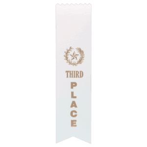 White 3rd Place Pinked Top Ribbon