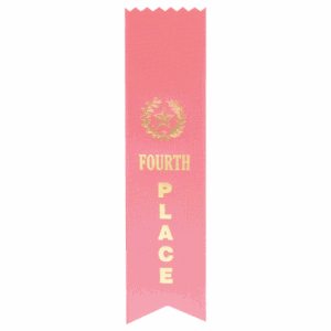 Pink 4th Place Pinked Top Ribbon