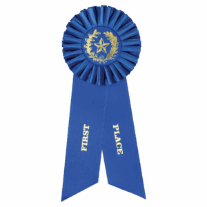 Blue 1st Place Rosette Ribbon