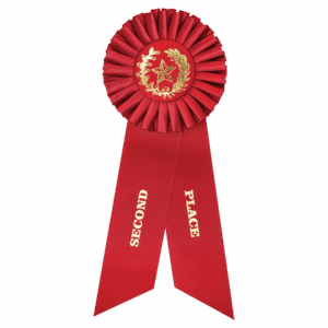 Red 2nd Place Rosette Ribbon