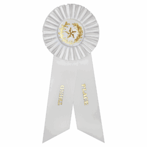 White 3rd Place Rosette Ribbon