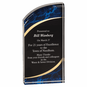 3 1/2" x 7" Marble Rounded Acrylic